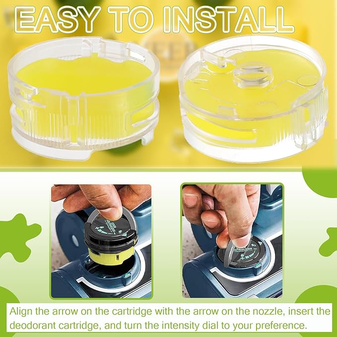 Odor Neutralizer Cartridge Replacement for Shark AZ3000 AZ3002 HZ3000 HZ3002 HZ702 IZ862H IZ562H ZD550 ZU102 LA702 Odor Elimination Replacement 1541FC3000(Pack of 4pcs,Lemon)