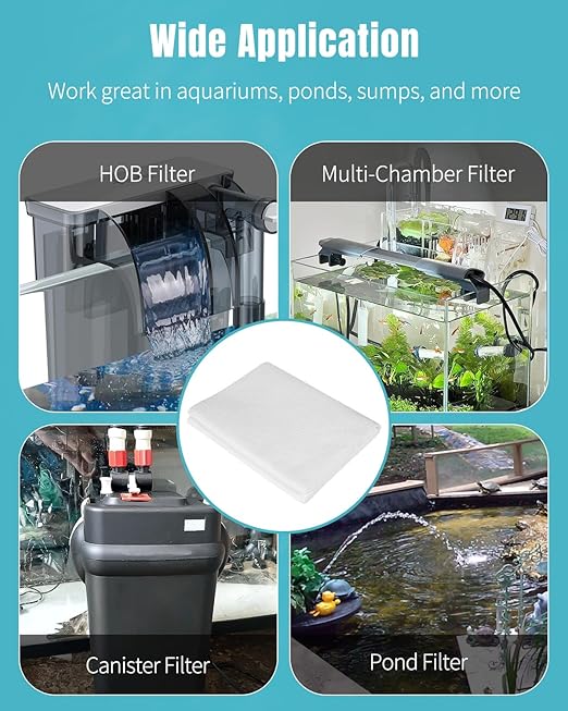 Pawfly Aquarium Polishing Filter Pad, 50 Micron Ultra-Fine Water Polishing Pad for Fish Tank Filters, 36 x 24 Inch Cut-to-Fit Aquarium Filter Floss, High Density Filter Media Pad for Ponds & Sumps