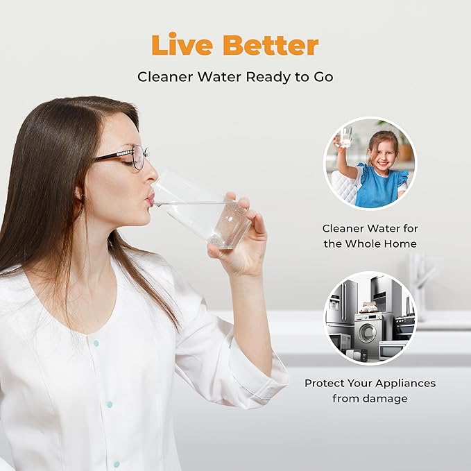 Rotek Water Systems Whole House Water Filtration System | 1-Stage Water Filter System | KDF | Clean Water | Heavy Metal Filter | 20 Inch