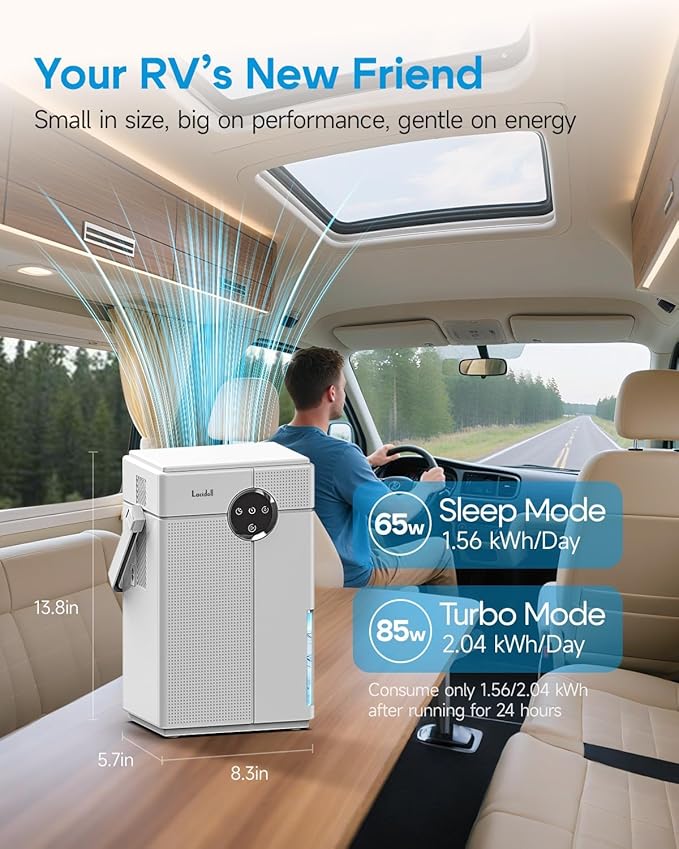 Small Dehumidifier with Drain Hose, Portable Dehumidifier for Bathroom, 118oz Dehumidifiers for Home 800 sq ft with 7 Colorful Light, Quiet Dehumidifiers for Bedroom RV Closet Basement,White