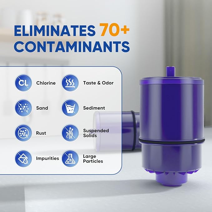 PUREPLUS NSF/ANSI 42 Certified Faucet Filter Replacement for PUR® Plus RF9999® FM-2500V FM-3700, PFM150W, PFM350V, PFM400H, PFM450S, Used for Advanced & Horizontal Faucet Mounts, 6Pack