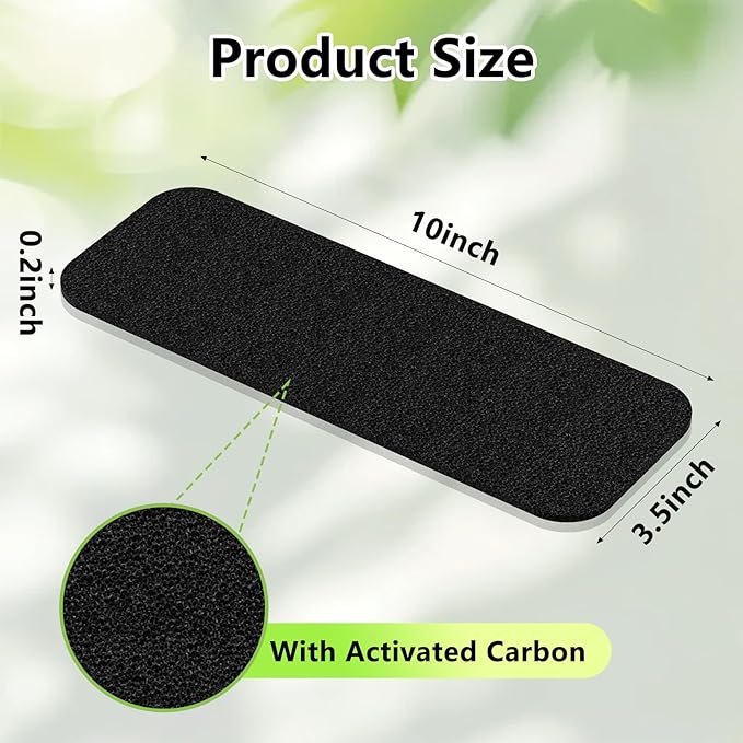 5 Pack Ceiling Fan Filters for Blades, Activated Coconut Carbon Fan Filter for Ceiling Fan, Easy-Stick Universal Air Filter for Common Household Contaminants