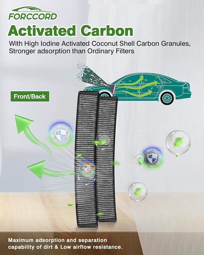 2-PACK HEPA Cabin Air Filter Fits for BMW 330Ci, X3, M3, 330xi, 330i, 328is, 328i, 325xi, 325i, 318ti, 325Ci, 323is Activated Carbon Cabin Filter Replacement for CF10362