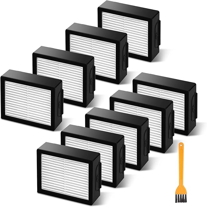 9 Pack Filter Replacements Compatible With i Robot Roomba E I & J Series E5 E6 i1 i1+ i3 i3+ i4 i4+ i5 i5+ i6 i6+ i7 i7+ i8 i8+ NOT for J9, High Efficiency Filter for iRobot Roomba Replacement Parts
