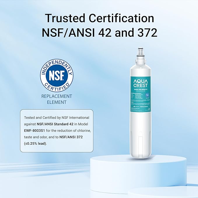 AQUA CREST F-2000, 4204490 Water Filter, Replacement for InSinkErator® F-1000,F-2000, Sub-Zero 4204490,4290510 and AquaPure AP Easy C-Complete, Sub Zero Water Filter Replacement, NSF/ANSI 42,Pack of 2