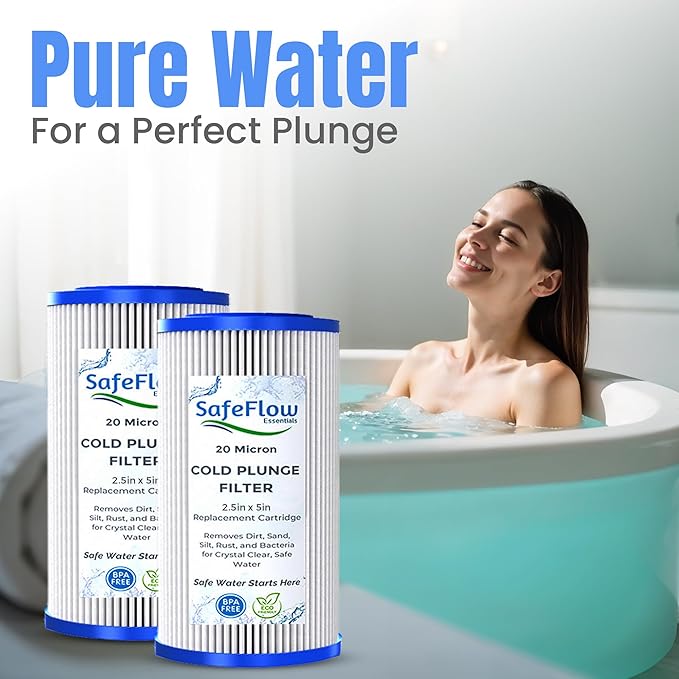 5" x 2.5" Cold Plunge Filter 20 Micron – Fits The Pod Ice Cold Plunge Water Chiller, Cold Plunge Filters, and Under Kitchen Sink Systems (6)