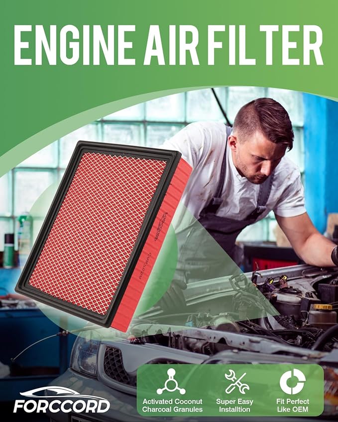 Cabin & Engine Air Filter Fit for Silverado & Sierra 1500/2500 HD/3500 HD, Suburban/Suburban 3500 HD, Tahoe, Yukon, Escalade Replacement CF11809 CA8755A Car Accessories