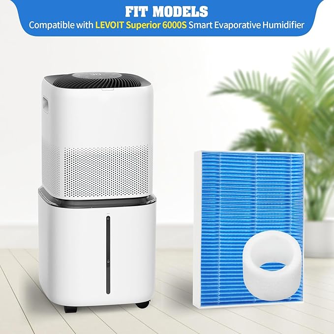 12-Pack Replacement Filters Compatible with LEVOIT Superior 6000S Smart Evaporative Humidifier + 6-Pack Top Fill Humidifier Replacement Filters Compatible with LEVOIT Humidifiers