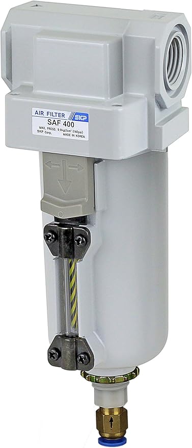PneumaticPlus SAF400-N04BD-MEP Compressed Air Filter 1/2" NPT, 10 Micron Element, Metal Bowl, Auto Drain, Bracket Included