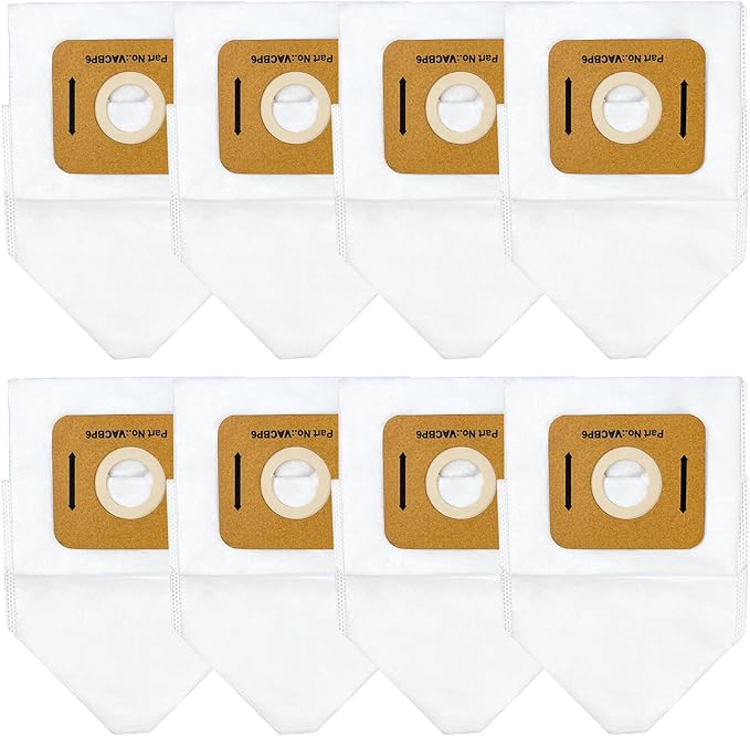 8 Pack Replacement VACBP6 HEPA Filter Bags Compatible for Atrix Ergo 8 Quart Backpack Vacuum, Replace Part VACBP36V VACBPAI VACBP1