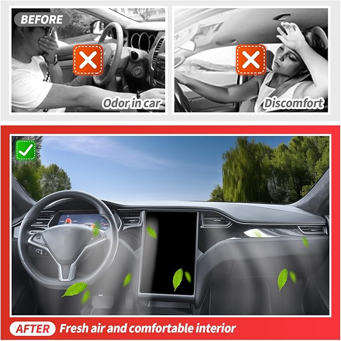 Air Filter Compatible with Tesla Model S 2016 2017 2018 2019 2020 Cabin Air Filter HEPA Air Intake Filter Replacement with Activated Carbon