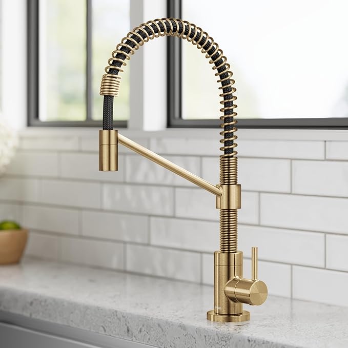 KRAUS Bolden Single Handle Drinking Water Filter Faucet for Reverse Osmosis or Water Filtration System in Brushed Brass, FF-104BB