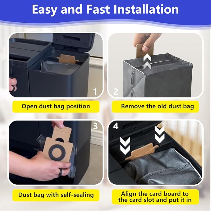 5 PCS 1:1 Dust Bags for Eufy X10 Pro Omni Robot Vacuum Cleaner & X8 Pro, 1:1 Restoration of The Original, AddDeodorizing Materials, Anti-odor,Large Capacity, Durable