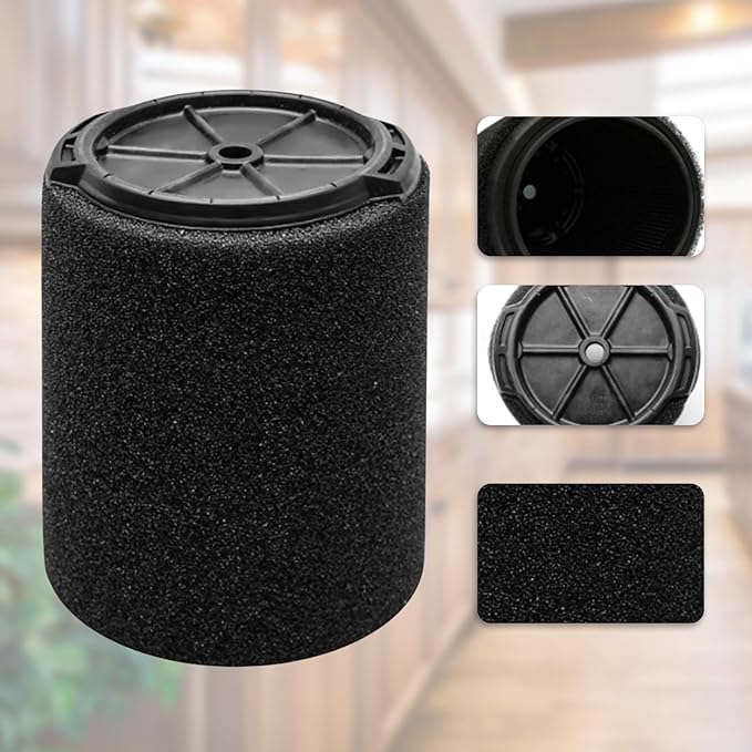 2 Pack VF7000 Replacement Filter Compatible with Ridgid 5-20 Gallon and Husky 6-9 Gallon Wet/Dry Vacuums Foam Wet Application Only Vac
