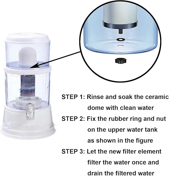 HUI NING Replacement Ceramic Dome Water Filter for Countertop, Household Water Bucket, Cooler Filtration Systems Pitcher (2 pieces)