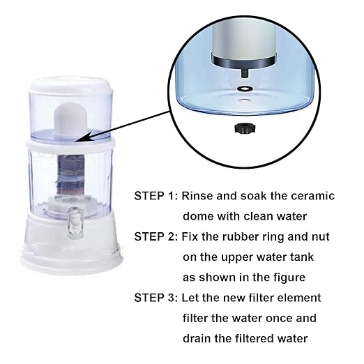 Huining Ceramic Dome Water Filter with Coconut Shell Activated Carbon, for Water Pre-Filtration Unit Filter Media Replacement 0.15 to 0.5 Micron Household Water Bucket Filtration System Water Pitcher