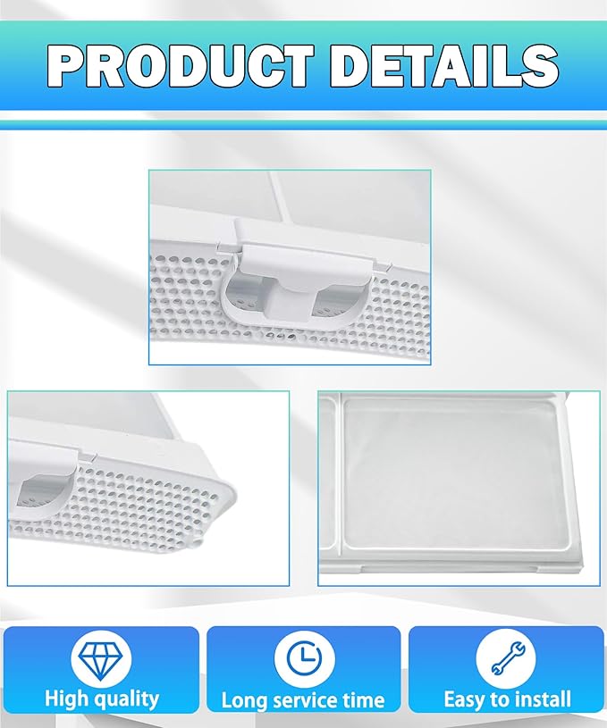 00752387 Dryer Fluff Filter Assembly Compatible With Bosch Dryer, Dryer Lint Screen Replaces 00753637, 752387, 753637 AP5984732 PS11724770