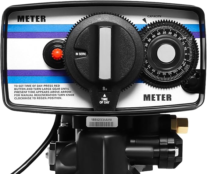 Water Softener Head Replacement, 110V 3W Digital Water Softener Control Head Timer Control Valve, Whole House Water Softener Control Valve Head Water Softener on Demand Control Head Valve, Black