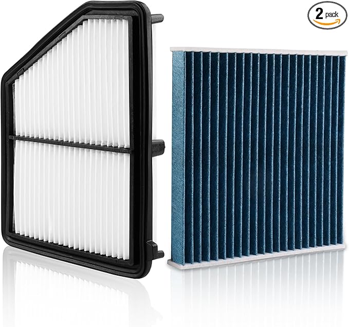 Cabin and Engine Air Filter Fit for Honda Civic (2.0L Gas) 2016 2017 2018 2019 2020 2021 2022 2023 2024 2025 2026 Activated Carbon Cabin Filter Replacement CF11182 CA12051 Car Accessories