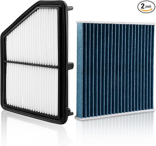 Cabin and Engine Air Filter Fit for Honda Civic (2.0L Gas) 2016 2017 2018 2019 2020 2021 2022 2023 2024 2025 2026 Activated Carbon Cabin Filter Replacement CF11182 CA12051 Car Accessories