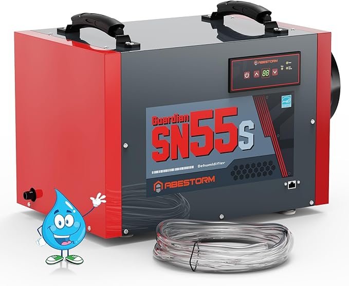 Abestorm Crawl Space Dehumidifier, 120Pint Commercial Dehumidifiers for Basement, Industrial Dehumidifier with Drain Hose, Portable Dehumidifier Crawlspace, Auto Defrosting, 5 Years Warranty