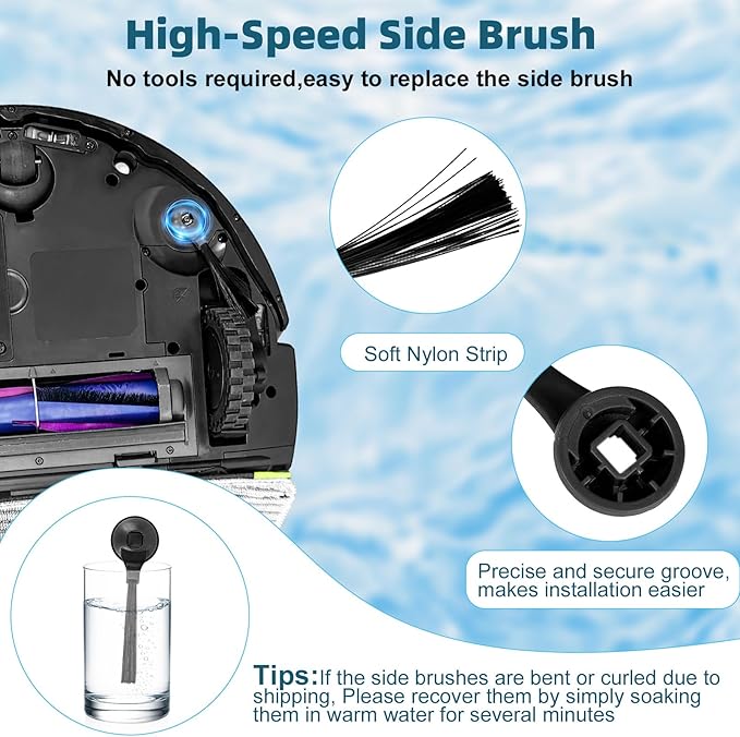 Accessories Kit Replacement Part for Shark Power Detect/Detect Pro AV2800ZE AV2810YS AV/RV2820ZE/YE Robot Vacuum,Main Brush,Primary Filters,Foam Filters,Pre/(Post)-Motor Filters,Side Brush (18 Pack)