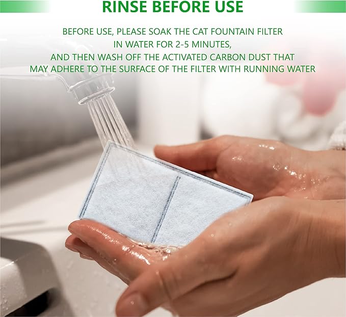 12 Pack Pet Fountain Premium Carbon Replacement Filters Compatible with PetSafe Drinkwell Platinum, Multi-Tier, Everflow, Outdoor Dog Water Dispenser, Dog Cat Water Fountain Charcoal Filters