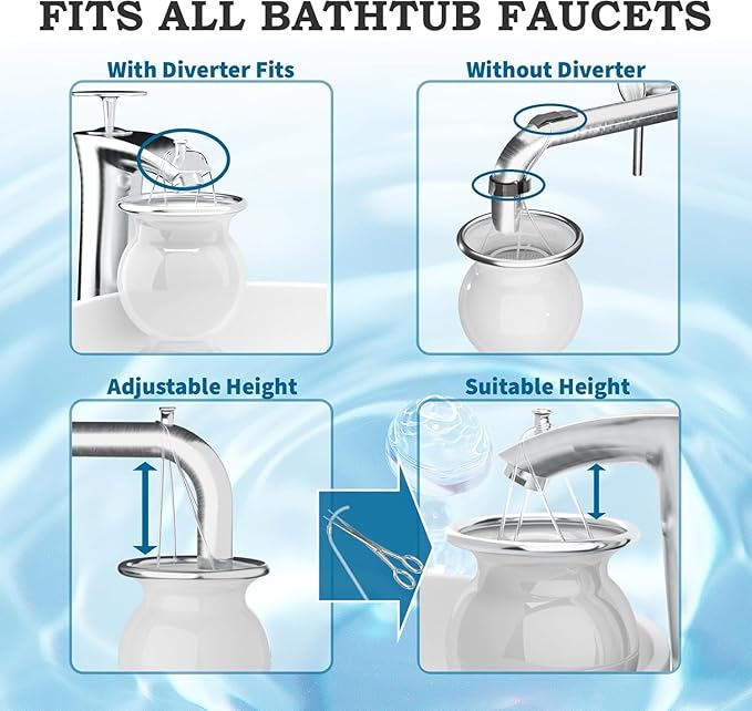 Bath Water Filter for Tub Faucet, 9 Stages Bath Filter- Removes Hundreds of Contaminants, BPA Free, Purify Your Bathwater for Healthier Skin and Hair, 5000 Gallons of Filtration