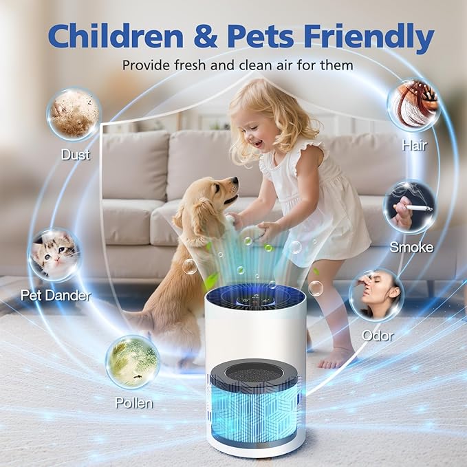 MK0I MK0b TZ-K1 DH-JH01 HEPA Replacement Filter for Tolife TZ-K1, for FreAire KN6391, for Kloudi DH-JH01, for POMORON MJ001H, MJ012H, EPI081/EP1081, for Intelabe EPI080/EP1080 Air Purifier, 2 Pack