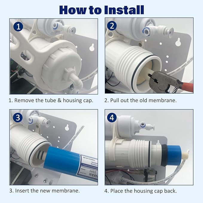 50 GPD Reverse Osmosis Membranes, RO Membrane Filter Replacement, Compatible for RO5DX / RO5DXC / RO5XBN / RO5XCBN RO5M / RO5MX2 / RO5MXBN / RO5MXC / ROES-50 / MEM-ES-50 / GXRM10RBL (1 Pack)