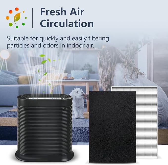 HPA300 HEPA Filter Replacement for Honeywell HPA300 Series Air Purifiers HPA300, HPA300VP, HPA304, HPA3300, Replace HRF-R3(6 Ture HEPA R Replacement Filter + 8 Activated Carbon Pre-Filter)