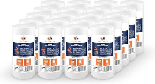 Aquaboon Whole House 1 Micron Water Filter 10 x 4.5 Against Sediment Water Filter Cartridge Replacement Compatible with DGD-5005, AP810, 20-Pack