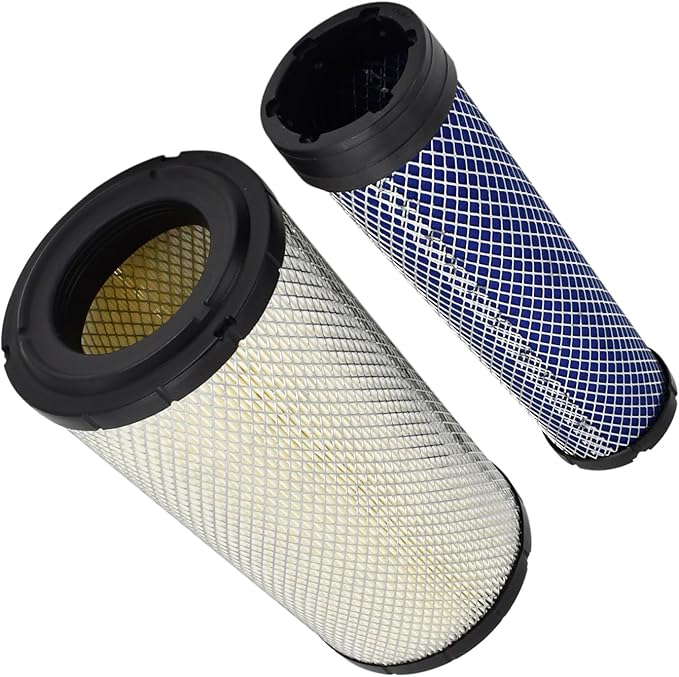 Outer Inner Air Filter Set (2) P828889 P829333 Compatible with John Deere AT171854 AT171853 Caterpillar 110-6326 110-6331 Case 222421A1 222422A1 Wix 46562 46569 Fleetguard AF25557 AF25558