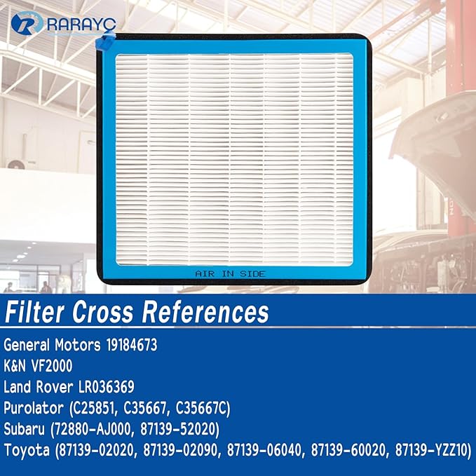 CF10285 (P3502WS) Cabin Air Filter With Activated Carbon Compatible with |2005-2020 Toyota Camry 4Runner Highlander RAV4 Tundra Corolla & Lexus & Scion| HEPA Air Conditioner OEM Replacement