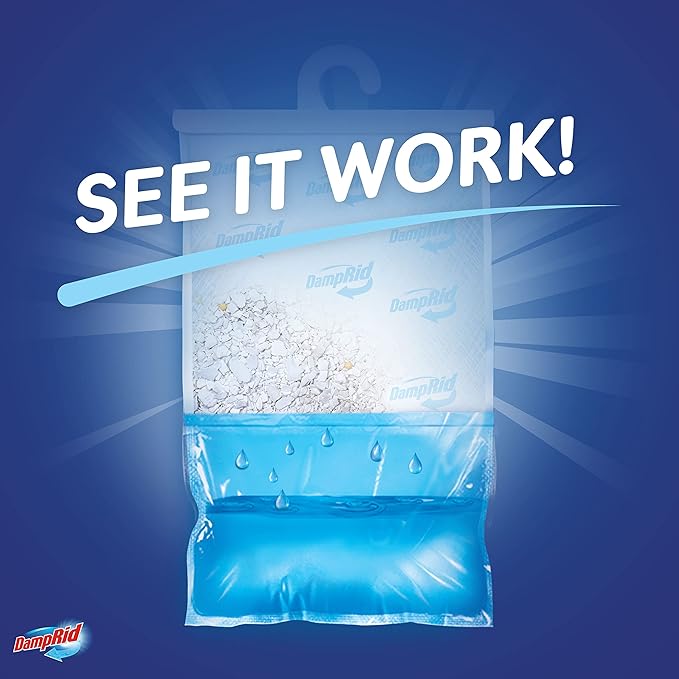 DampRid Fresh Scent Hanging Moisture Absorber, 15.4 oz., 6 Pack - Eliminates Musty Odors for Fresher, Cleaner Air, Ideal Moisture Absorbers for Closet, 10% More Moisture Absorbing Power*