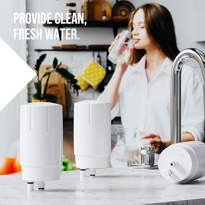 Water Faucet Filter by DESENRUIS Compatible with Brita Faucet Filter,36311 On Tap Water Filter System, Compatible with FR-200, FF-100 Replacement filter,Reduce Lead and Chlorine,Pack of 3