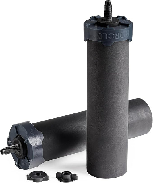 Boroux Foundation. Black Replacement Water Filter - Replacement For Berkey BB9-2 and Gravity-Fed Water Filter Systems