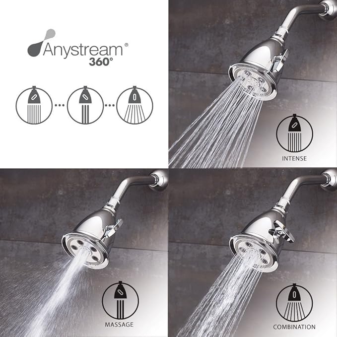 Speakman S-2005-HB-BC Hotel Anystream High Pressure 2.5 GPM Adjustable Shower Head, Brushed Chrome