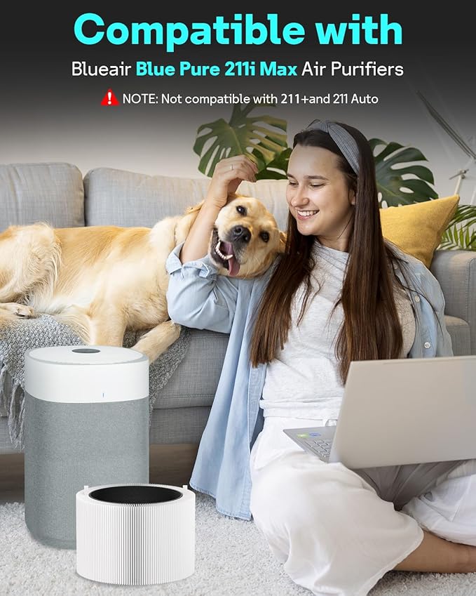 Leemone 3 Pack Blue Pure 211i Max Filter Replacement Compatible with Blue Pure 211i Max Air Puri-fier Compare to Part #F2MAX