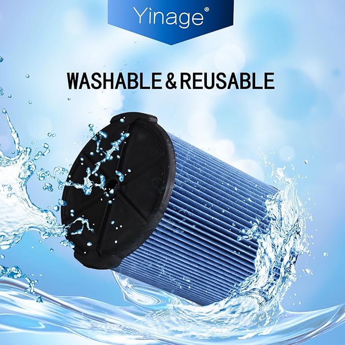 VF5000 Filter Compatible for Shop Vac 6-20 Gallon Wet Dry Vacuum Cleaner, Fits WD1450 WD0970 WD1270 WD09700 WD06700 WD1680 WD1851 WD1956 WD0970M0 WD0970EX0 2pcs