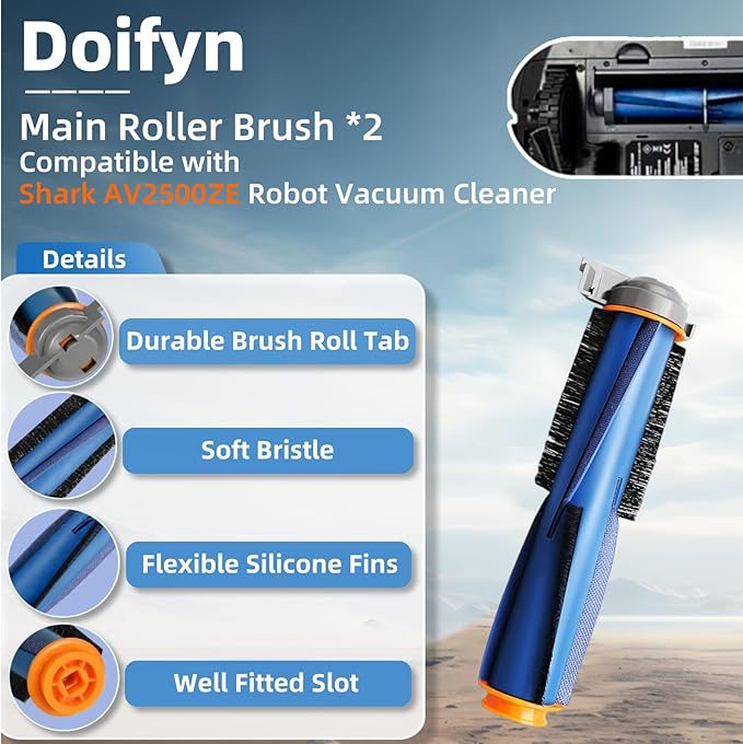 Replacement Parts Main Brush Compatible with Shark AI AV2511AE AV2501S AV2501AE RV2502AE RV2410WD RV2520AOUS AV2510AOUS RV2610WA RV2610WD RV2620WD Robot Vacuum Cleaner