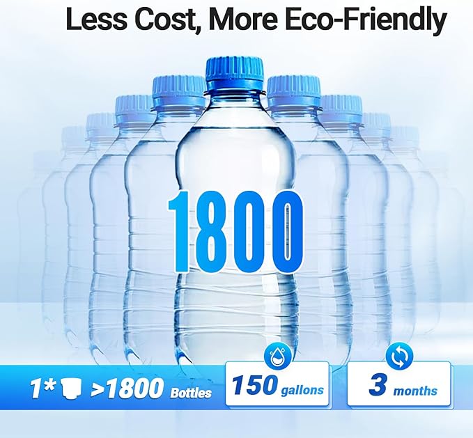 PUREPLUS Water Pitcher Filter Replacement For Epic, Seychelle, Aquagear water pitcher or dispenser, 150 gallons water pitcher filters, BPA Free, 2PACK