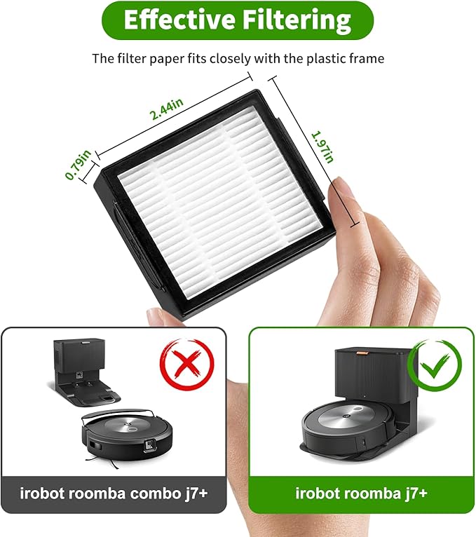 Replacement Parts accessories for irobot Roomba i1+ i7 i7+ i3+ i4+ i6+ i8+ J7+ Plus I & J Plus series Vacuum Cleaner Inclue 4 Roller Brushes , 8 Filters , 8 Side Brushes