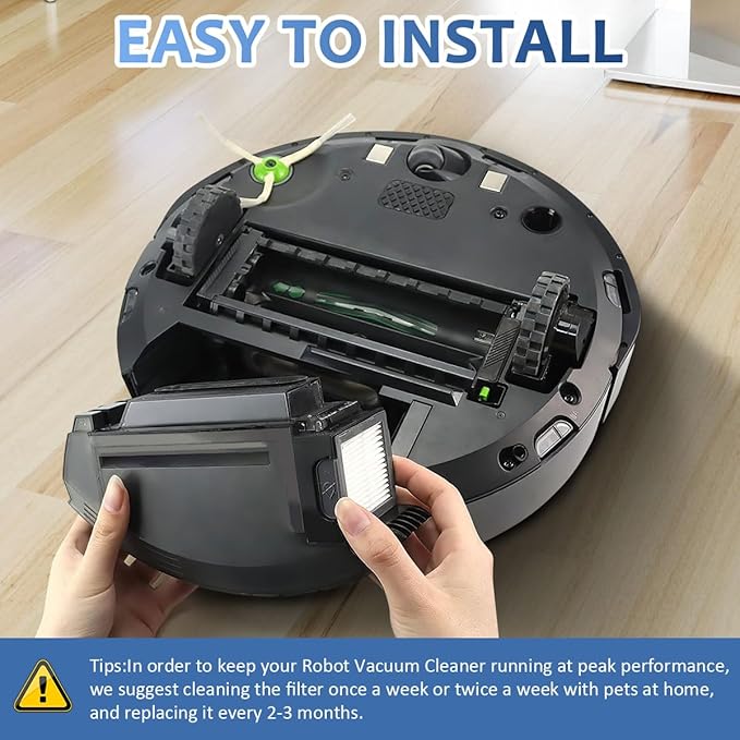 3-pack 4639161 High-Efficiency Filter for iRobot Replacement Parts Vacuum Filter, Roomba e, i & j Series, and Roomba Combo i1+ i3 i3+ i4 i5 and j5 Series