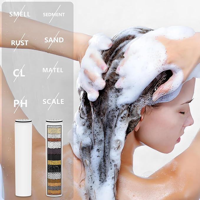 Water Fiter for Shower Head Filter,Compatible with Cobbe Shower Head Filter System,Removes Heavy Metals and Chlorine.(4 Pack)