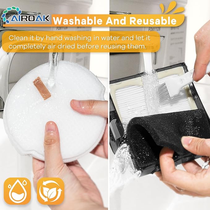 AZ1810 Vacuum Replacement Filters for Shark Vertex Duoclean Upright Cleaner AZ1810, Including 2 HEPA Post Motor Filters, 4 Foam Filters And 4 Felt Filters