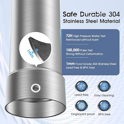 Countertop Water Filter, Stainless Steel 8000 Gallons Rotating Faucet Water Filtration System, Reduces 99.99% Chlorine, Lead, Heavy Metals, Bad Odor, OM-CF05 Included 1 Filter