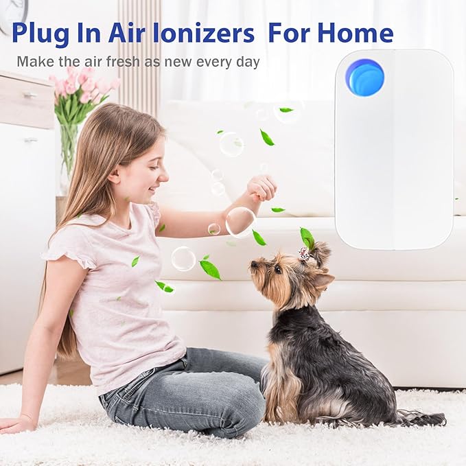 Ionizer Air purifiers for Home Plug in,Air Ionizers for Home Portable and Quiet Ionic Air Cleaner for Bedroom Toilet Office Kitchen and Pets(2)