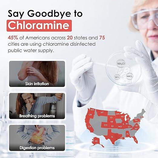Waterdrop 10UB-CM 6 Months Under Sink Water Filter (Include: System+ 𝐅𝐚𝐮𝐜𝐞𝐭) for 99% Chloramine Reduce- Ideal for California, Florida and Washington- NSF/ANSI 42 Certified- with Faucet