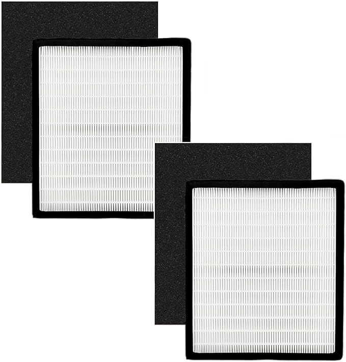 Gekufa Replacement Filter D Compatible with Idylis IAF-H-100D, IAP-10-280, 1AP10280, AC-2118, AC-2123 for Idylis Air Purifiers Include 2 Filters & 2 Carbon Filters